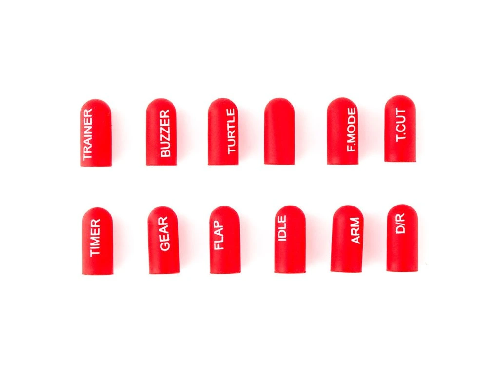 Labeled Silicon Switch Cover Set RadioMaster SHORT Red