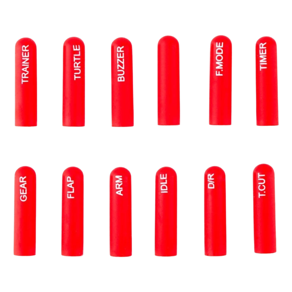 Labeled Silicon Switch Cover Set RadioMaster LONG Red