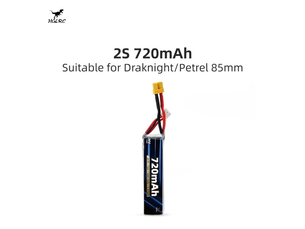 Battery HGLRC LiPo 2S 7.6V 720mAh 100C