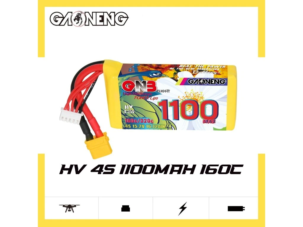 Battery GNB GAONENG 1100mah 4S1P 15.2V HV 160C XH- JST 5P XT60