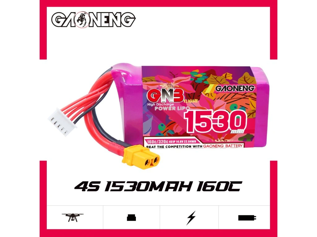 Aku GNB GAONENG 1530mah 4S1P 14.8V 160C XH-JST 5P XT60